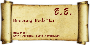 Brezsny Beáta névjegykártya