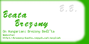 beata brezsny business card
